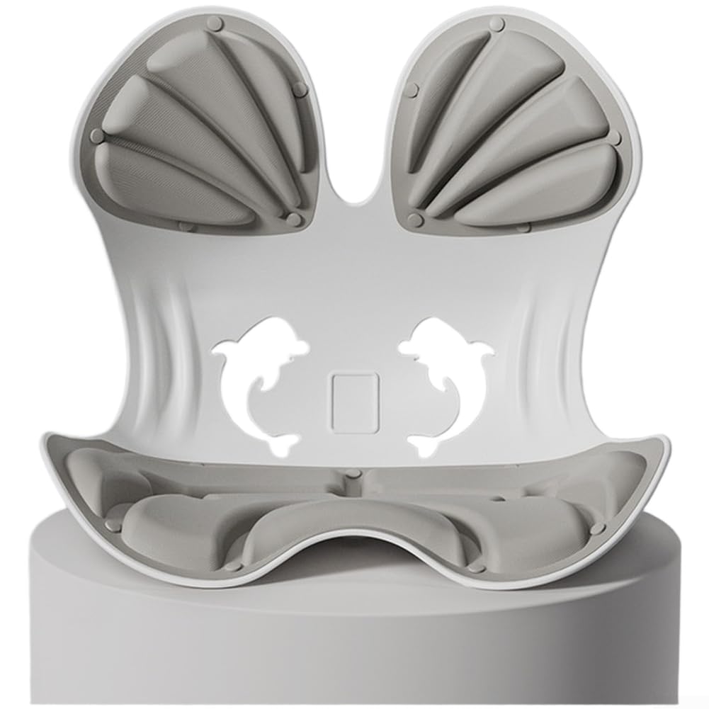 Cuscino di supporto lombare, in memory foam, per sedia da ufficio, sedile auto, design ergonomico, sollievo dal dolore, grigio, 39 x 32 cm (grigio)