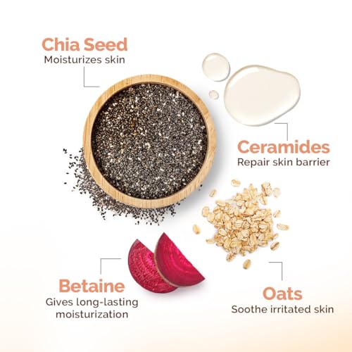 Image of Mamaearth Chia Calming Moisturizer with Chia Seed & Ceramides for Healthy Skin Barrier | For Hydrated Glow | Co-Created with Dermats | For Dry & Sensitive Skin | 24H Long Lasting Moisturization | Fragrance Free | 80 g