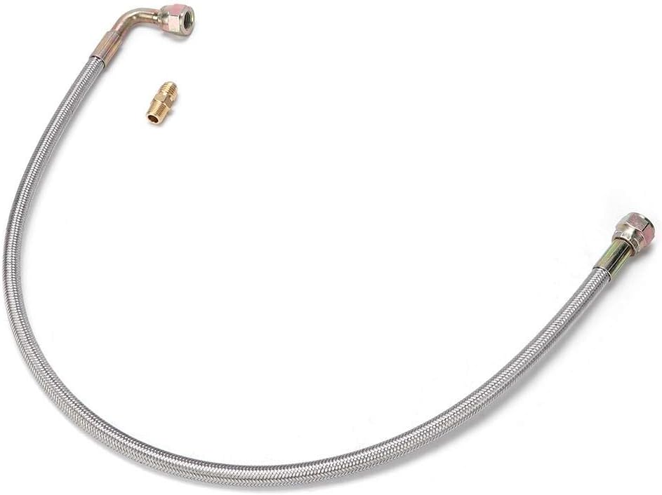 Tbest Oil Feed Pipe,Turbo Oil Feed Flange,4an oil feed,Turbo Oil Supply Pipe,Turbo Oil Drain Line Kit,24in T3/T4 Turbo Oil Feed Line AN4 Port Kit