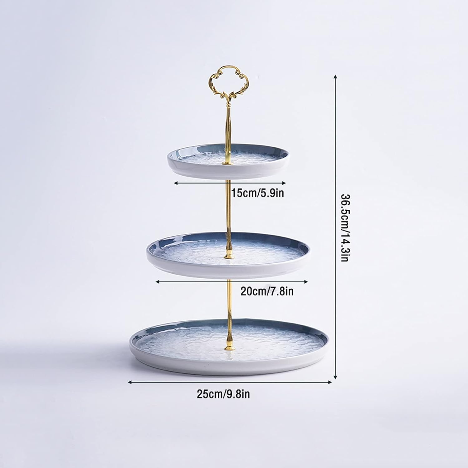 Cake Stand 3-Tier Ceramic Cake Stand Round Dessert Table Detachable Cupcake Display Stand Multi-Purpose Afternoon Tea Pastry Serving Tray Cake Holder (Color : Green), jinyi2016SHOP-1998