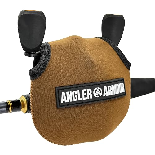 Angler Armour Baitcast Reel Cover | Baitcaster Sleeve | Fishing Reel Pouch | Low Profile Baitcasting Reel Protector | Neoprene Reel Case | 50 100 200 Series Baitcast Covers (Marsh Brown)