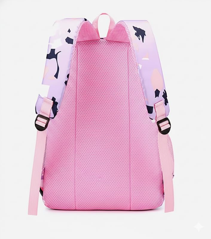Image of Frantic Waterproof Polyester 35 L School Backpack With Pencil /Staionery Pouch School Bag Class 1 to 8 Daypack Picnic Bag For School Going Boys & Girls(RR Purple Animal B)