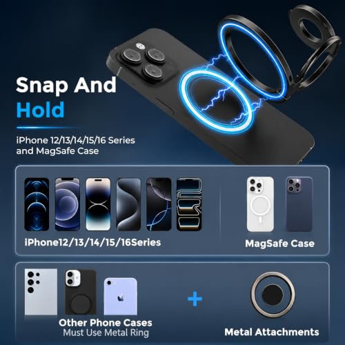 Image of ZORBES Magnetic DualSided Phone Ring Grip Foldable Kickstand for Phone Case
