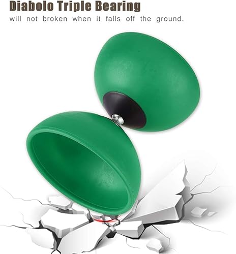 Miniatura 3 de Diabolo Yoyo chino, malabares con palos de mano, delicado, Diabolo es adecuado para jóvenes y ancianos para ejercitar sus manos y brazos (verde)