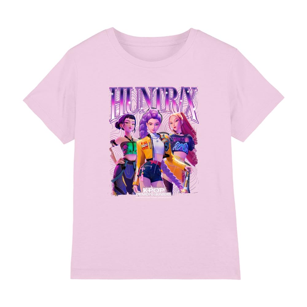 K-Pop Demon Hunters Unisex Kid's Huntrix Bootleg T Shirt, Pink, 5-6 ans