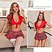 Avidlove School Girl Lingerie for Women Cute Tie Front Crop Tops Sexy Tie up Shrug Deep V Neck Cosplay Shirt Summer Short Sleeve