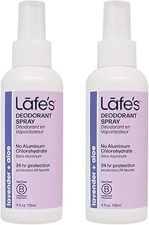 Lafe's Natural Deodorant | 4oz Aluminum Free Natural Deodorant Spray | Lavender & Aloe | 2 Pack