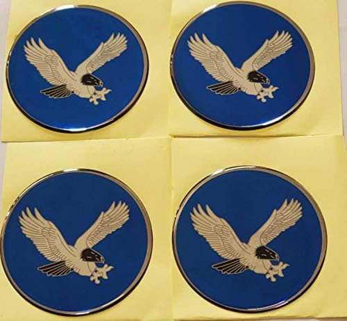 OEG70-BL Set Eagle Bird Racing Emblema Logo Rueda Rim Centro Hub Cap Pegatina 2.75" (70MM) Azul