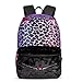 Bendopa Damen Rucksack mit Leopardenmuster, Plüsch-Katze, Tagesrucksack, Schultasche für Schule, Reisen, Camping, grau, 41 cm