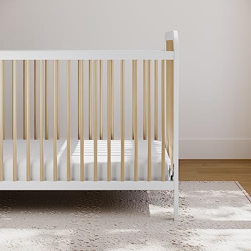 Image of Storkcraft Pasadena 3-in-1 Convertible Crib, White and Driftwood