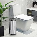 Toilet Paper Holder Stand, Freestanding Toilet Tissue Organizer, Minimalistic Storage Solution, Reserve Mega Rolls-Modern Black - Image 3