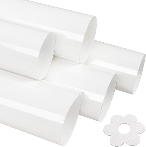 HTVRONT Vinilo de transferencia de calor 3D, 5 hojas de vinilo 3D para camisetas, vinilo de transferencia de calor blanco para Cricut y Cameo, fácil