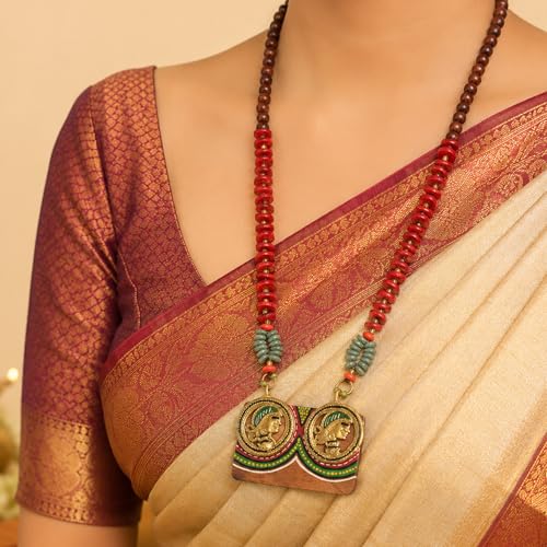 Image of AAKRITI ART CREATIONS Handcrafted Tribal & Wooden Necklace Collection | Dhokra, Ethnic, Brass & Artistic Designs | Royal, Boho & Nomadic-Inspired Statement Jewelry for Women