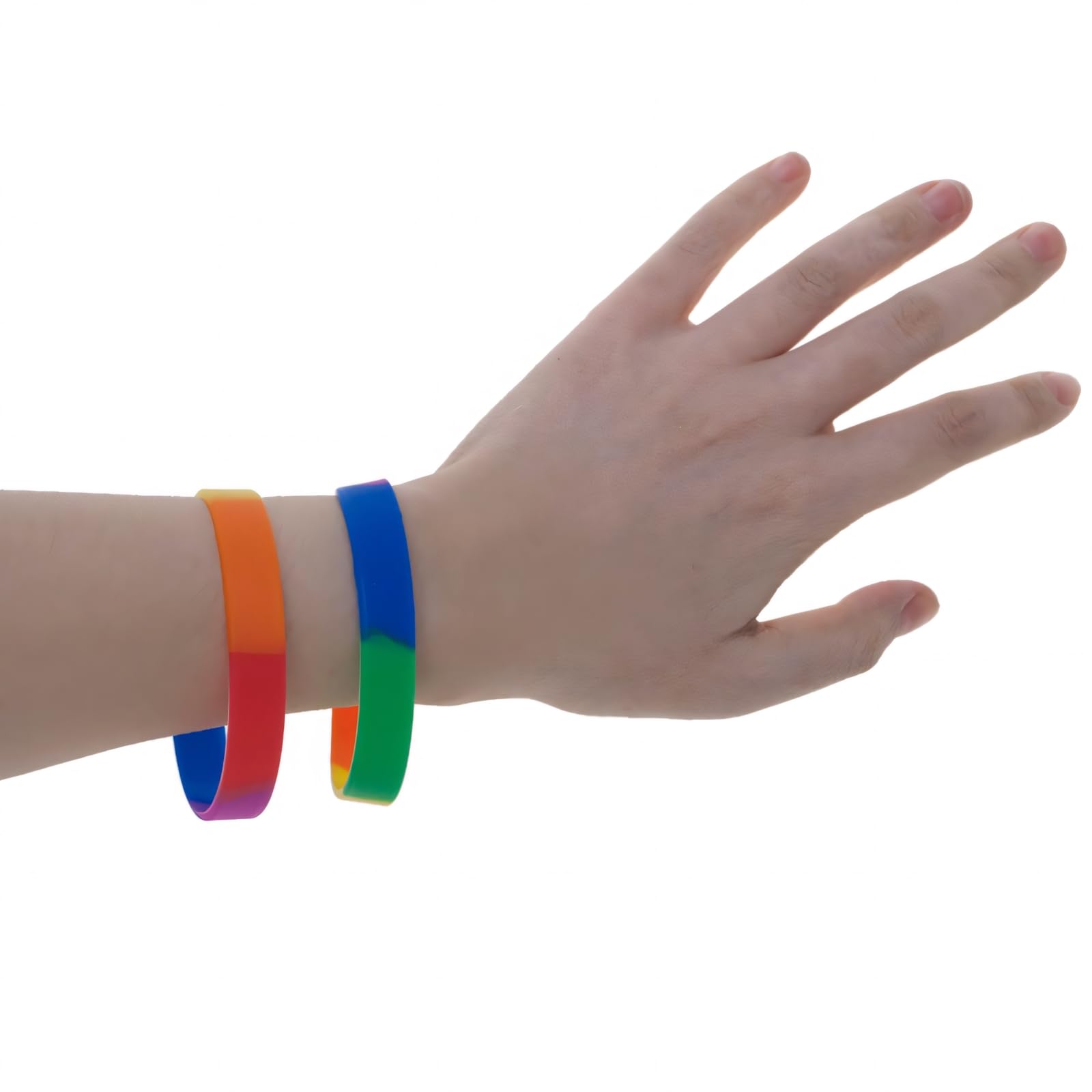 Lot De 10 Bracelets En Silicone Arc-en-ciel - Extensibles - Style Rétro 80's - Fête, Anniversaire, Cadeau - GOOHOCHY