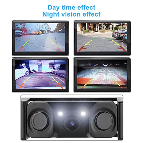 Image of 3 in 1 Car License Plate Frame Parking Sensor Rearview Reverse Backup Camera 2LED with 120 Degree Wide Angle, for Standard USA License Plates, Easy Installation