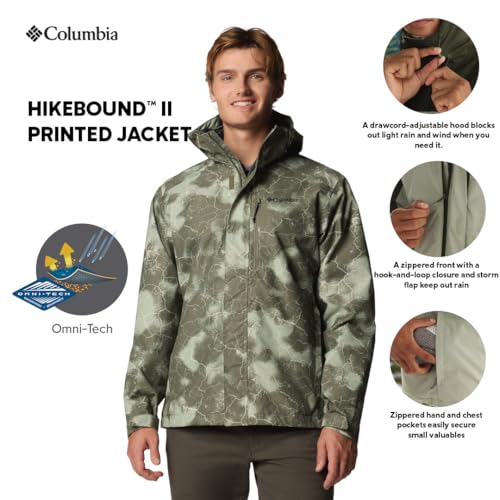 Image of Columbia Men Omni-Tech Hikebound II Printed Hiking and Trekking Waterproof Rain Jacket