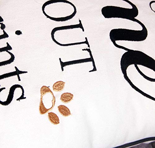 Decopow Embroidered Dog Lovers Throw Pillow Cover,Square 18 Inches Decorative Canvas Pillow Cover With A House Is Not A Home Without Paw Prints,Cover Only #TOP3