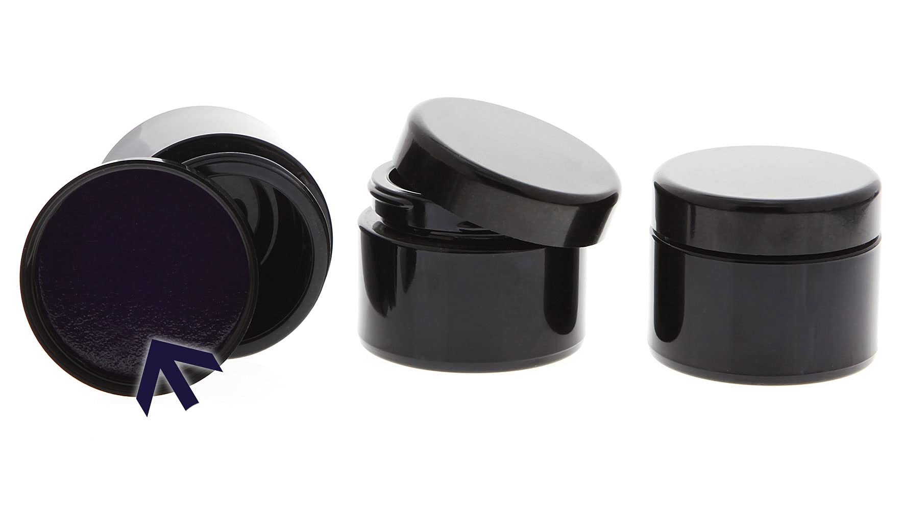 Kosmetex Mironglas Purple Jars 30ml Energy Protection Lid Empty Miron Purple Glass Cream Tin Cosmetic Container Pack of 3