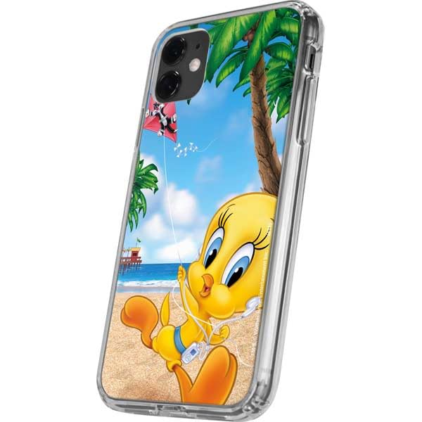 Skinit Clear Phone Case Compatible with iPhone 11 - Officially Licensed Looney Tunes Tweety Bird iPod Design