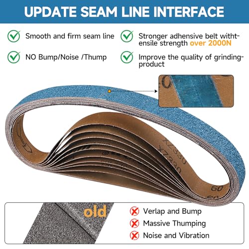 Image of 10-Piece Premium 1 x 30 Inch Zirconia Sanding Belts 60 Grit