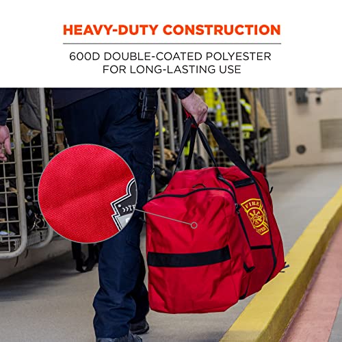 Ergodyne Arsenal 5005P Large Polyester Firefighter Rescue Turnout Fire Gear Bag with Shoulder Strap and Helmet Pocket - Thumbnail 4