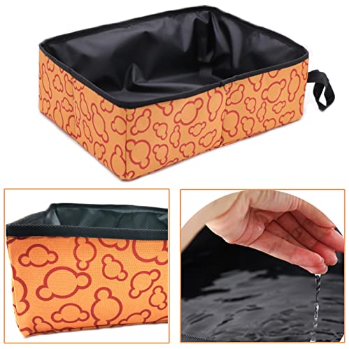 Foldable Travel Cat Litter Tray - Portable, Waterproof, Easy to Clean for Pets Outdoor, Home Use - Mandarin - Image 2
