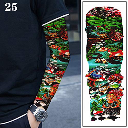 tzxdbh 5Pcs-Full Braccio Tatuaggio Applique Braccio Tatuaggio Adesivo Impermeabile Uomini e Donne Zhao Yunyi 妓 Tatuaggio Tatuaggio monouso Tatuaggio Completo 25