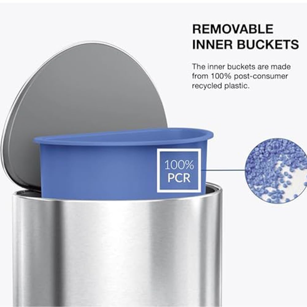 simplehuman 45 Liter / 12 Gallon Semi-Round Automatic Sensor Trash Can, Brushed Stainless Steel thumbnail 13