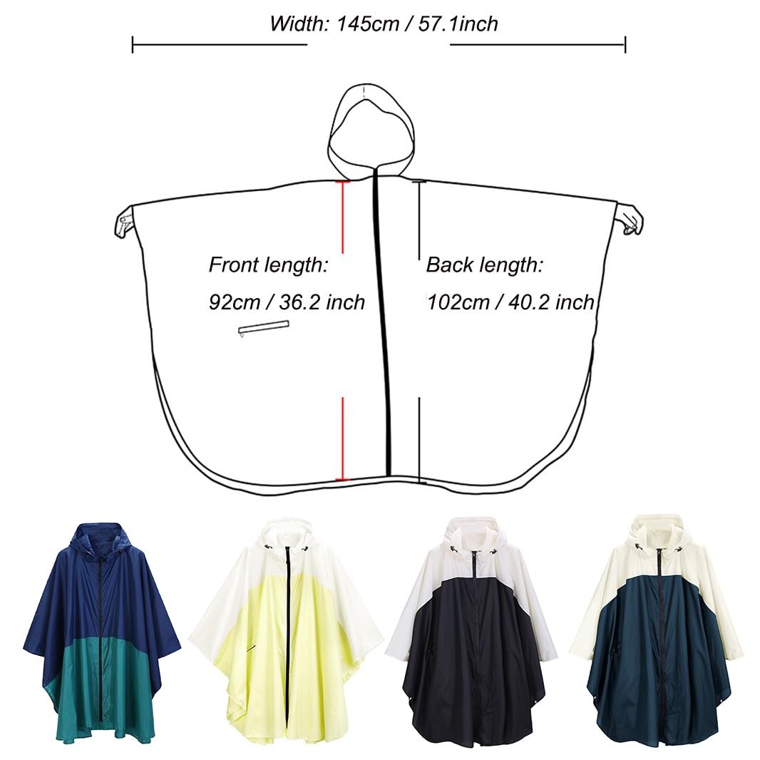 Poncho Pluie Imperméable Femme Velo Randonnée Ciré Cape De Pluie Capuche Festival Impermeable Extérieur Portable Chic Et Elegant Vêtements Imperméables Plage Running