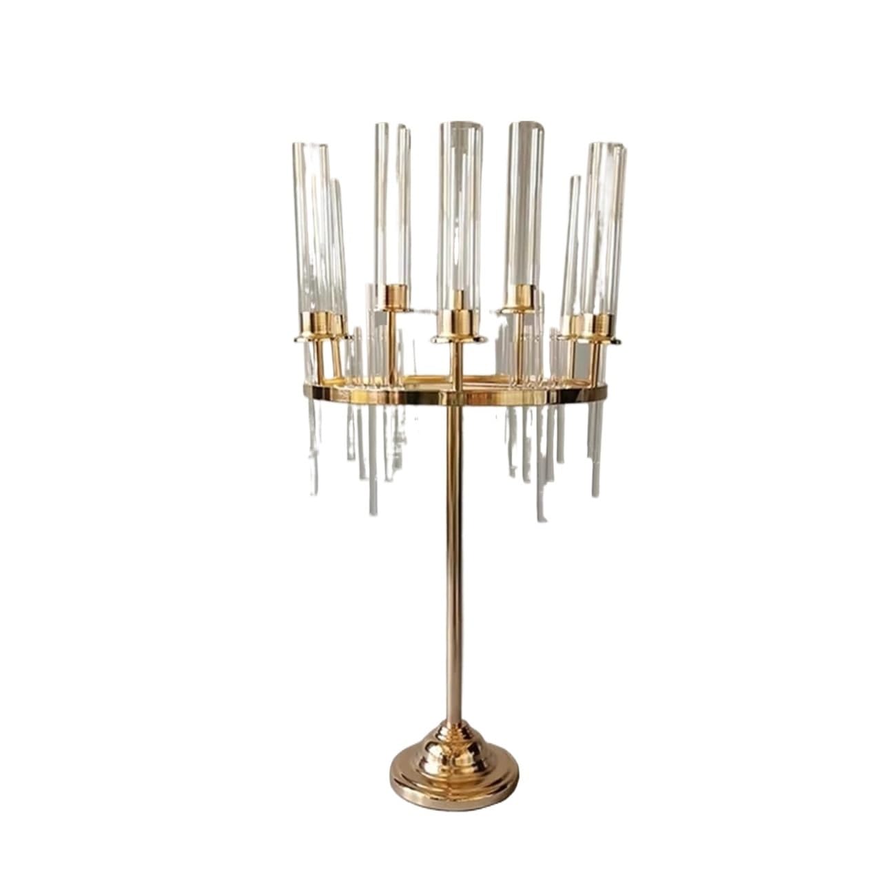 Bougeoir en métal à 9 têtes stable pour illuminer une table de fête