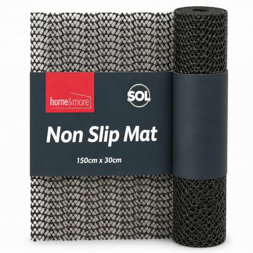 SOL 1pk Non Slip Mat Roll - 150cm x 30cm Rubber Matting Shelf and Drawer Liner - Anti Slip Rug Underlay Grip Mat - 1pk x 150cm