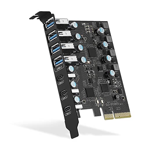 Tarjeta de expansión PCIe x4 a USB 3.2 Gen 7-Puertos (4A +3C)