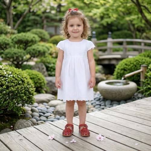 Image of Femizee Toddler Girls Leather Dress Sandals with Adjustable Strap