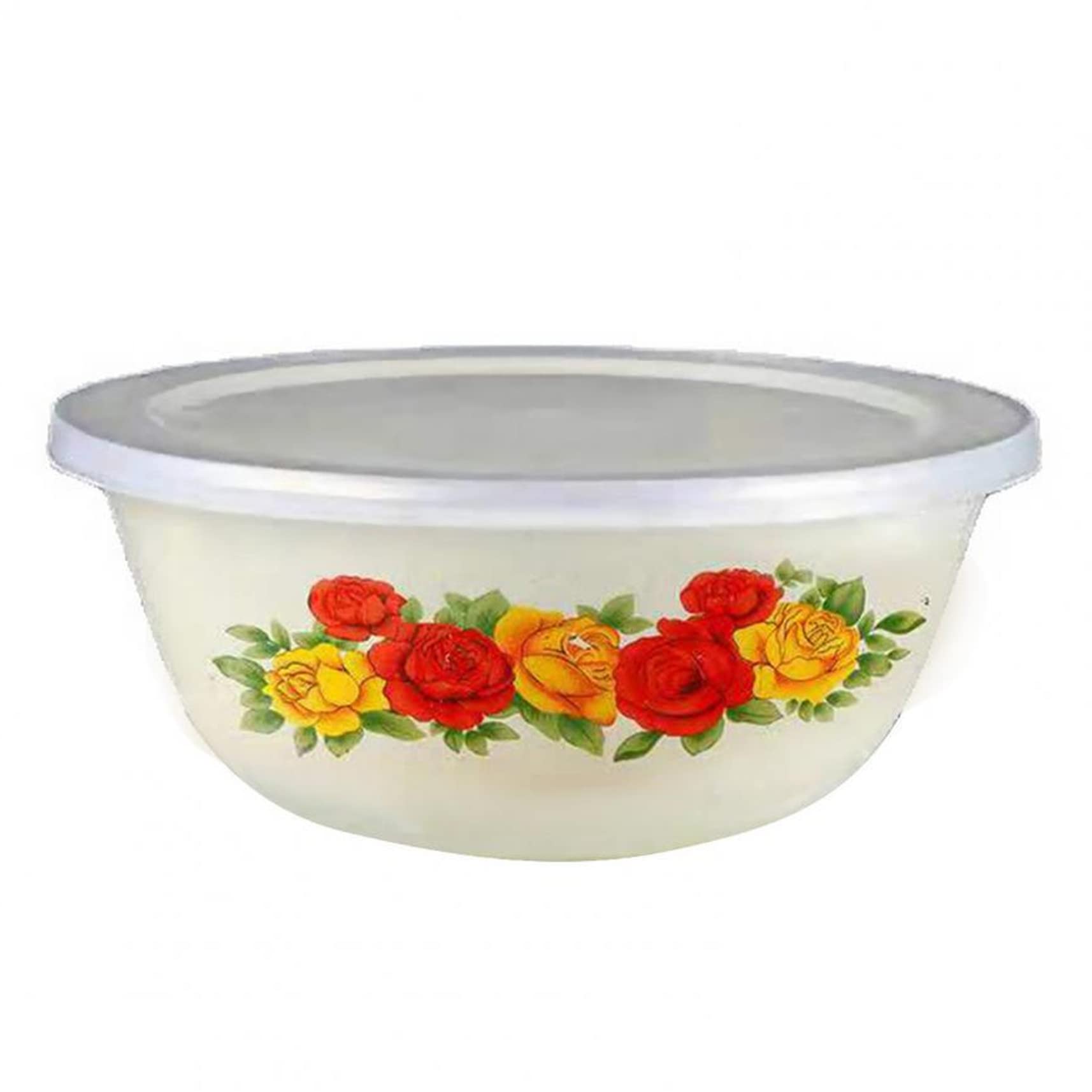 Bol à salade nostalgique en émail fleuri pour retrouver les saveurs de l'enfance