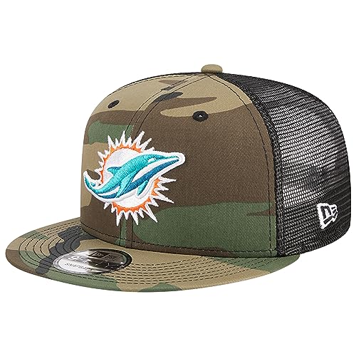 New Era Men's Camo Miami Dolphins Main Trucker 9FIFTY Snapback Hat