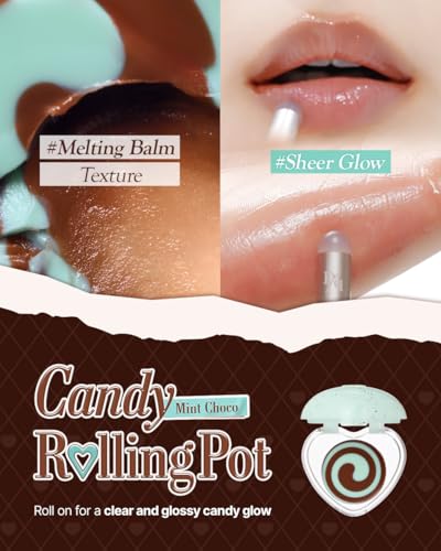 Image of dasique Candy Rolling Pot #Mint Choco | Lip & Cheek Gloss Balm | Lip & Cheek Balm | Sheer Glossy Finish | Moisturizing Balm Texture | Buildable Color | Korean Makeup | Vegan