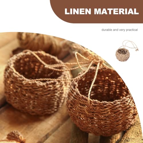 Cesta de cáñamo tejida con tamaño adecuado para cocina, flores y almacenaje 5