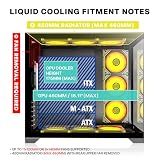 ANSAITE Boîtier PC ATX 9 Ventilateurs PWM ARGB pré-installés, Boîtier PC Gaming Mid-Tower, Boîtier Informatique panoramique en Verre trempé avec Type-C, Support de radiateur 360mm ，Noir(H-D9) - 16