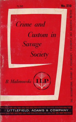 Crime And Custom In Savage Society B00QUAT3NY Book Cover