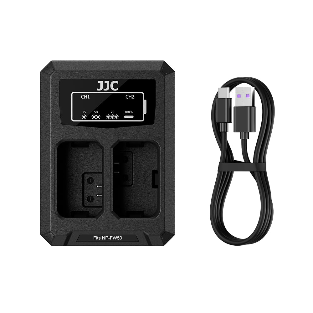 JJC NP-FW50 USB Battery Charger for Sony A6000 A6100 A6300 A6400 A7 A7II