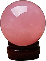 Vista 4 de AITELEI Bola de esfera de cristal de cuarzo citrino natural de 1.2 in, bola curativa de Feng Shui, bola de meditación con soporte de madera