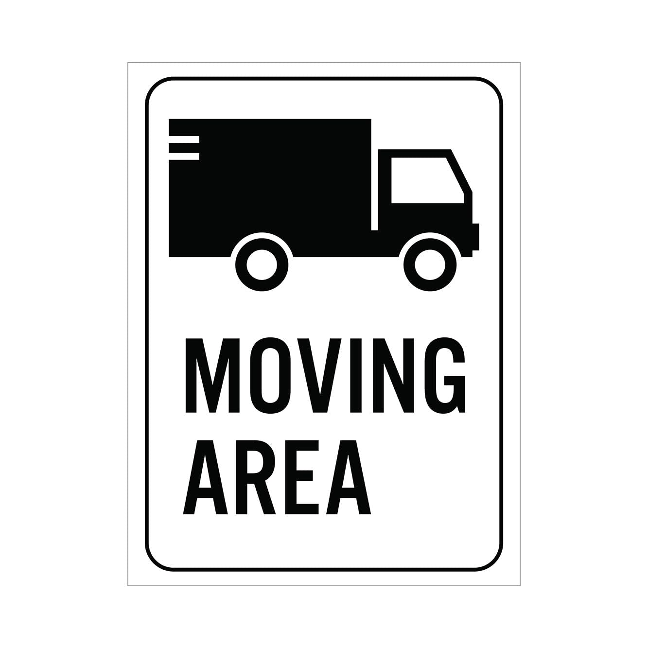 TRUCK MOVING AREA Sign, 12x8 Metal Tin Sign, Area for moving trucks.