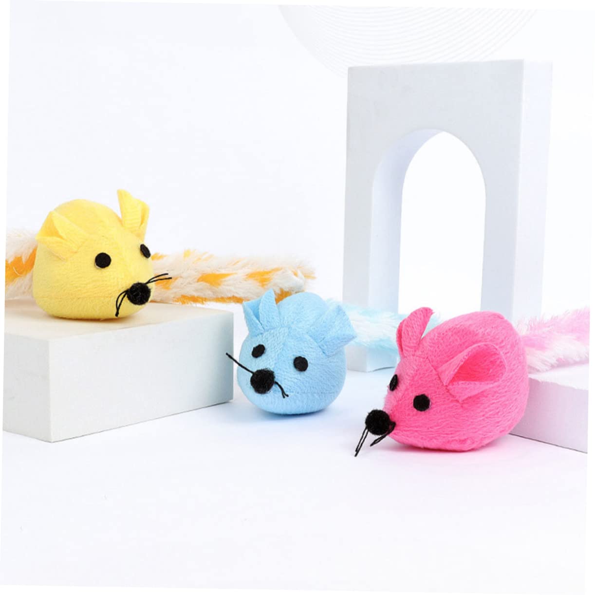 Happyyami 15pezzi Giocattoli Peluche Per Gatti Di Topi Colorati Per Stimolazione Indoor Giocattoli Con Gatta Per Attività e Divertimento Feline