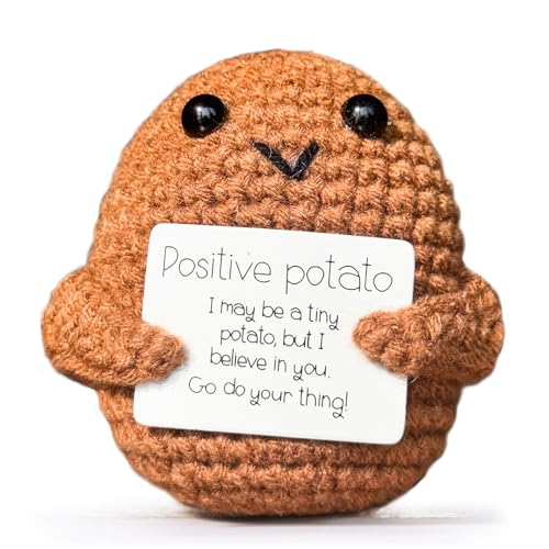 KIAYOO Patata Positiva,Regalo Original y Divertido Idea Graciosa Positive Potato Peluche Inusual Muñeco de Humor y Motivación Cumpleaños Navidad Año Nuevo Regalo para Hombre Mujeres Chicas Padre Madre