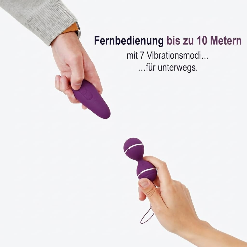 GOLIATE Dalia Boules Geisha 3 en 1 Violet - Œuf Vibrant Périnée 7 Modes | Télécommande sans fil, rechargeable USB, étanche, sans phtalate, coffret cadeau, marque française, coloris Violet