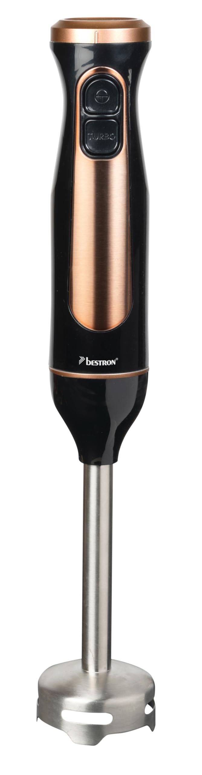 Bestron Hand blender, immersion blender with 2 speed levels and ergonomic handle, includes turbo function with over 14,000 rpm, removable rod, material: stainless steel, colour: