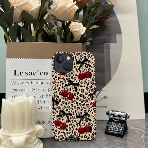 Coque iPhone 13 léopard cerise silicone rigide antichoc esthétique