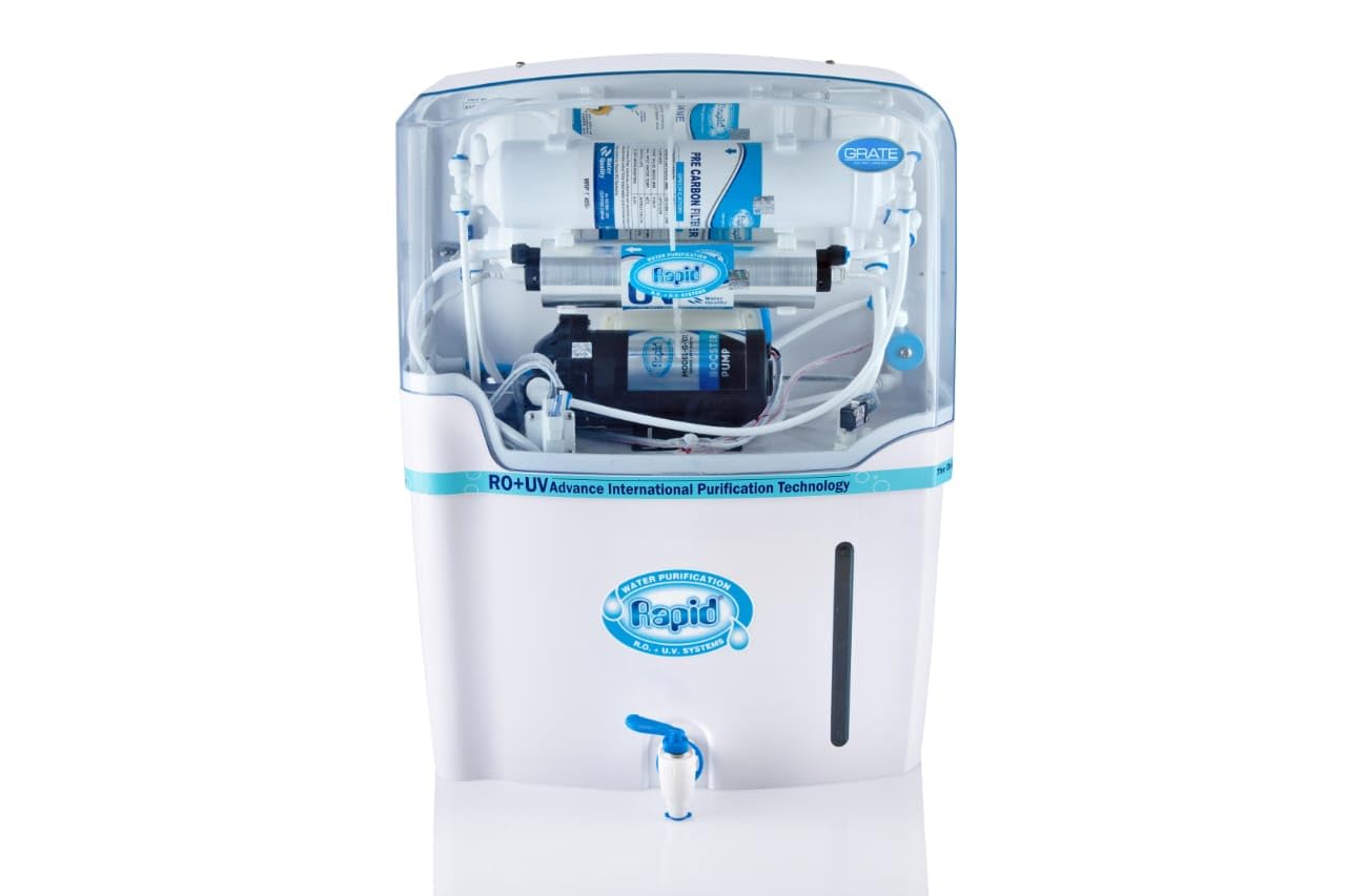Rapid Grate White Fully Automatic RO Water Purifier with UV, TDS