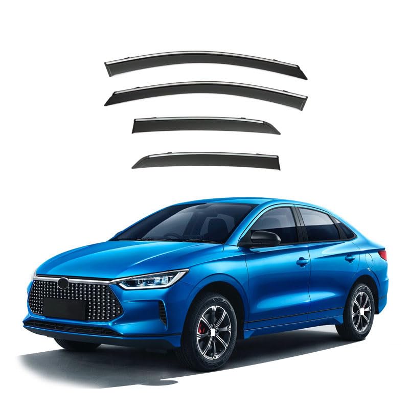 Déflecteurs de vent pour BYD E3 2019+ : lot de 4 pare-pluie noirs