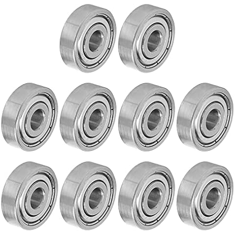 S625Z Kugellager,10 Stück 0,2 x 0,6 x 0,2 Zoll Metall Double Shielded Miniatur Rillenkugellager Reibungsfreie Kugellager für Skateboards und Inline Skates Zubehör… Cover